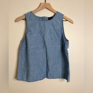 Women’s J. Crew denim Chambray button-back shell tank top size XS
